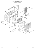 CABINET Diagram and Parts List for CA5WM43  Crosley Air Conditioner