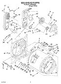 BULKHEAD Diagram and Parts List for LGR5620KQ1  Whirlpool Dryer