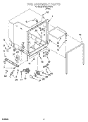 TUB ASSEMBLY Diagram and Parts List for DP920PFGQ4  Whirlpool Dishwasher