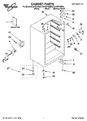CABINET PARTS Diagram and Parts List for EL03CCXMB00  Whirlpool Refrigerator