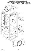 REFRIGERATOR LINER PARTS Diagram and Parts List for KSBS25INBL00  KitchenAid Refrigerator
