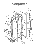 REFRIGERATOR DOOR Diagram and Parts List for 3ED25DQXAW00  Whirlpool Refrigerator
