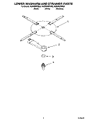 LOWER WASHARM AND STRAINER PARTS Diagram and Parts List for KUDW02FRWH0  KitchenAid Dishwasher