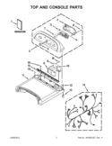 TOP AND CONSOLE PARTS Diagram and Parts List for YWED8400YW2  Whirlpool Dryer