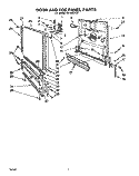 DOOR AND TOE PANEL Diagram and Parts List for WU1800XX0  Roper Dishwasher