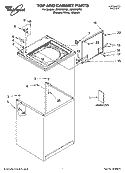 TOP AND CABINET PARTS Diagram and Parts List for LSR8010PT0  Whirlpool Washer