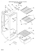 REFRIGERATOR LINER Diagram and Parts List for RS20EKXFW01  Roper Refrigerator