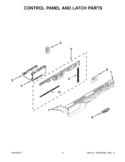 CONTROL PANEL AND LATCH PARTS Diagram and Parts List for WDT790SLYM2  Whirlpool Dishwasher