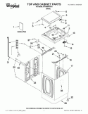 TOP AND CABINET PARTS Diagram and Parts List for WTW5640XW1  Whirlpool Washer