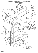 CONTROLS AND REAR PANEL Diagram and Parts List for LBR4132BW0  Whirlpool Washer