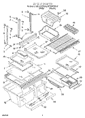 SHELF Diagram and Parts List for 8ET19DKXFW01  Whirlpool Refrigerator