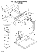 TOP AND CONSOLE PARTS Diagram and Parts List for RES7745PQ0  Roper Dryer