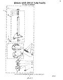 BRAKE AND DRIVE TUBE Diagram and Parts List for LA3400XMW1  Whirlpool Washer