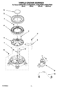 TRIPLE CROWN BURNER Diagram and Parts List for KGRS807SBL01  KitchenAid Range