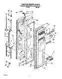 FREEZER DOOR Diagram and Parts List for 8ED25DQXAN01  Whirlpool Refrigerator
