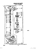 GEARCASE Diagram and Parts List for LA5550XPW1  Whirlpool Washer