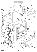 CABINET Diagram and Parts List for 3RLGR5435HQ0  Whirlpool Dryer
