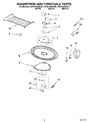 MAGNETRON AND TURNTABLE PARTS Diagram and Parts List for GH9185XLT1  Whirlpool Microwave