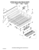 UPPER RACK AND TRACK PARTS Diagram and Parts List for WDT910SAYM1  Whirlpool Dishwasher