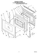 DOOR Diagram and Parts List for SF369LEKQ1  Whirlpool Range