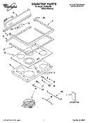 COOKTOP PARTS Diagram and Parts List for GLSP84900  Whirlpool Range