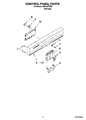 CONTROL PANEL PARTS Diagram and Parts List for KUDL03ITSS2  KitchenAid Dishwasher