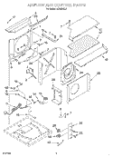 AIR FLOW AND CONTROL Diagram and Parts List for ACQ254XJ1  Whirlpool Air Conditioner