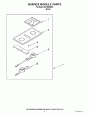 BURNER MODULE PARTS Diagram and Parts List for SC8720EDB06  Whirlpool Cooktop