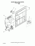 DOOR AND LATCH PARTS Diagram and Parts List for IWU98660  Inglis Dishwasher