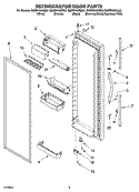 REFRIGERATOR DOOR PARTS Diagram and Parts List for GD2SHAXNB00  Whirlpool Refrigerator