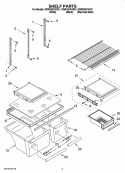 SHELF PARTS Diagram and Parts List for GR9FHKXVB01  Whirlpool Refrigerator