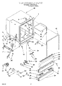 TUB ASSEMBLY Diagram and Parts List for DU935QWDQ0  Whirlpool Dishwasher