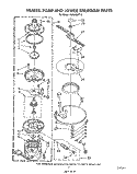 HEATER, PUMP, AND LOWER SPRAY ARM Diagram and Parts List for DU8350XT3  Whirlpool Dishwasher