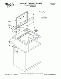 TOP AND CABINET PARTS Diagram and Parts List for 7MWC87730TM1  Whirlpool Washer