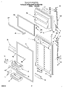 DOOR Diagram and Parts List for ET18PKXDW05  Whirlpool Refrigerator