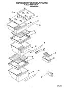 REFRIGERATOR SHELF PARTS Diagram and Parts List for 6ED2FHKXRL01  Whirlpool Refrigerator