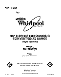 FRONT COVER Diagram and Parts List for RF316PXXN0  Whirlpool Range