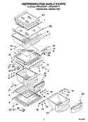 REFRIGERATOR SHELF PARTS Diagram and Parts List for KSRG25FKSS17  KitchenAid Refrigerator