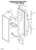 REFRIGERATOR DOOR PARTS Diagram and Parts List for 6ED2FHGXSL00  Whirlpool Refrigerator