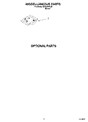 OPTIONAL PARTS MISCELLANEOUS PARTS Diagram and Parts List for DU810SWLU0  Whirlpool Dishwasher