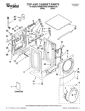 TOP AND CABINET PARTS Diagram and Parts List for WFW9630YL00  Whirlpool Washer