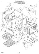 OVEN Diagram and Parts List for FEP330YW2  Roper Range
