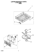LOWER DISHRACK PARTS Diagram and Parts List for IJU58663  Inglis Dishwasher