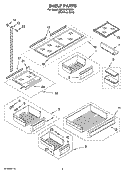 SHELF PARTS Diagram and Parts List for KBFC42FSS00  KitchenAid Refrigerator
