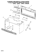 CABINET AND INSTALLATION PARTS Diagram and Parts List for MH3184XPB3  Whirlpool Microwave