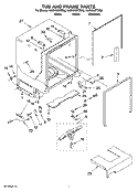 TUB AND FRAME PARTS Diagram and Parts List for KUDU03STSS2  KitchenAid Dishwasher