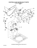 CONTROLS AND WATER INLET PARTS Diagram and Parts List for 3LWTW4800YQ0  Whirlpool Washer