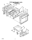 DOOR AND DRAWER Diagram and Parts List for SF367PEYQ2  Whirlpool Range