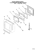 OVEN DOOR Diagram and Parts List for RBS275PDT13  Whirlpool Wall Oven