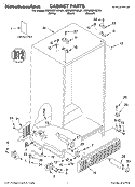 CABINET, LITERATURE Diagram and Parts List for KSRU25FKWH01  KitchenAid Refrigerator